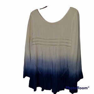 blu pepper lined ombry cottage core tunic